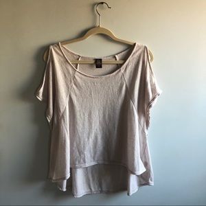 Free People Pale Pink Cold Shoulder Knit Top